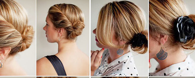 Оригинальный пучек на средние волосы Красивый пучок на средние волосы