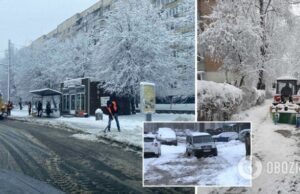 Запад Украины засыпает снегом: дороги не успевают чистить, движение на трассах ограничено. Фото и видео