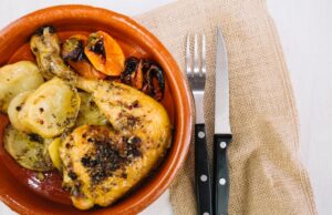 Куриные голени с картошкой на сковороде