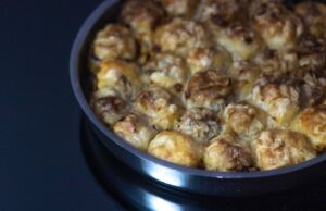 Фарш с картошкой и грибами в духовке