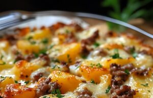 Картофельная запеканка с фаршем в духовке