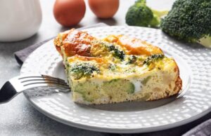 Киш с семгой и брокколи