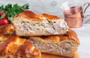 Рыбный пирог из готового слоеного теста