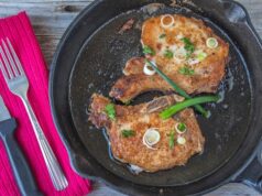 Свинина в сырном кляре на сковороде