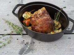 Свинина с подливом на сковороде