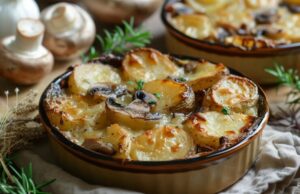 Картофель с Грибами в Сливках в Духовке