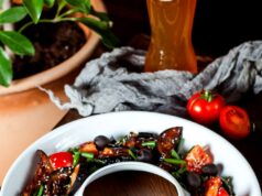 Грузинский салат с хрустящими баклажанами