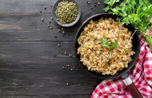 Постный плов с грибами шампиньонами