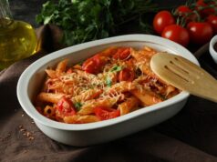 Макароны с сыром и помидорами в духовке