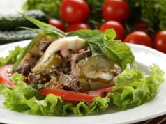 Салат с языком и огурцом