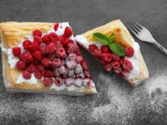 Пирог на молоке с ягодами