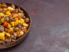 Тыква с шампиньонами в духовке